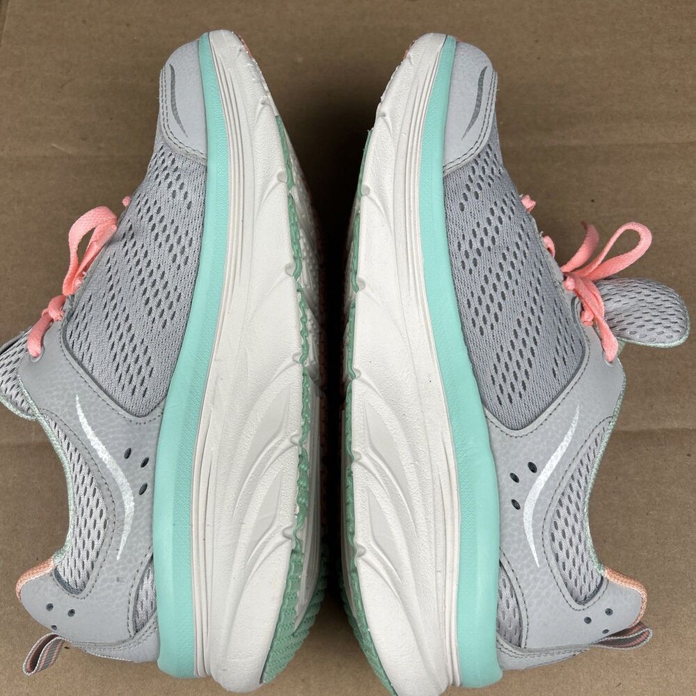 Skechers D'Lux Walker - Infinite Motion Women's 10 Gray Teal Pink Walking Shoes - Picture 8 of 10